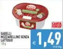 Pim Supermercati Sabelli mozzarella senza lattosio offerta
