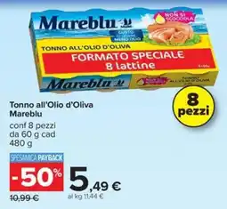 Carrefour Iper Tonno all'Olio d'Oliva Mareblu offerta