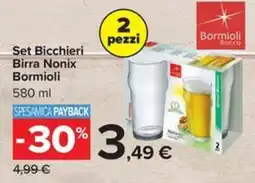 Carrefour Iper Set Bicchieri Birra Nonix Bormioli offerta
