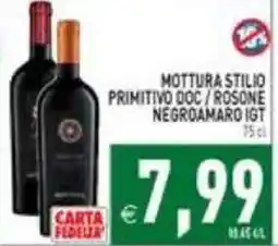 Pim Supermercati Mottura Stilio Primitivo Doc / Rosone Negroamaro Igt offerta