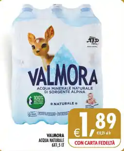 Deco Supermercati Valmora acqua naturale offerta