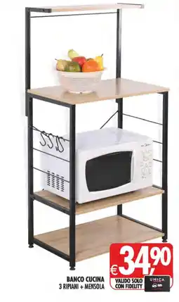 Deco Iperstore Banco cucina 3 ripiani + mensola offerta