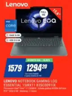 Leonardelli Lenovo Notebook Gaming LOQ Essential offerta