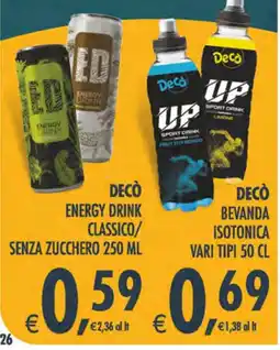Deco Supermercati Decò Energy Drink Classico offerta
