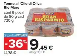Carrefour Iper Tonno all'Olio di Oliva Rio Mare offerta