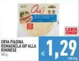 Pim Supermercati Orva piadina romagnola igp alla riminese offerta