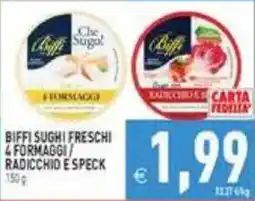 Pim Supermercati Biffi sughi freschi 4 formaggi / radicchio e speck offerta
