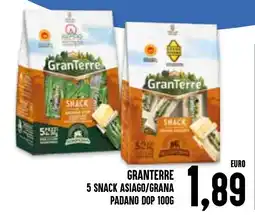 Al Discount GranTerre 5 Snack Asiago/Grana Padano DOP offerta