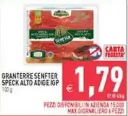 Pim Supermercati Granterre Senfter Speck Alto Adige IGP offerta