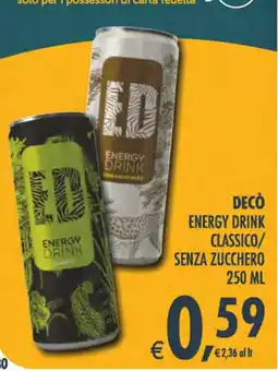Deco Superstore Decò energy drink classico offerta