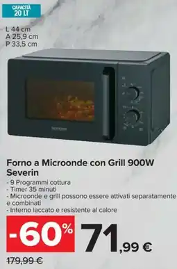 Carrefour Iper Forno a Microonde con Grill 900W Severin offerta