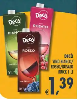 Deco Iperstore Decò vino bianco/rosso/rosato offerta