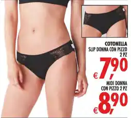 Deco Superstore Cotonella slip donna con pizzo offerta