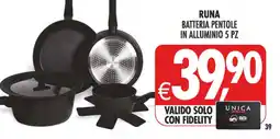 Deco Superstore Runa batteria pentole in alluminio offerta