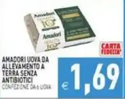 Pim Supermercati Amadori uova da allevamento a terra senza antibiotici offerta