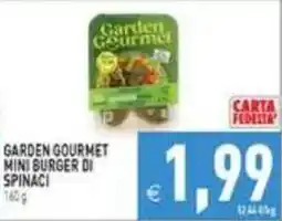Pim Supermercati Garden Gourmet mini burger di spinaci offerta