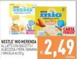 Pim Supermercati Nestlé mio merenda al latte con biscotto offerta