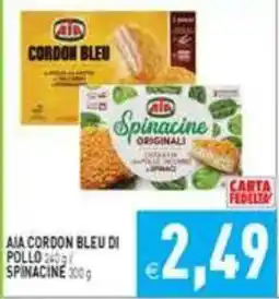 Pim Supermercati Aia cordon bleu di pollo spinacine offerta