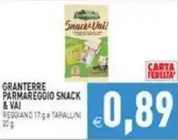 Pim Supermercati Granterre Parmareggio Snack & Vai offerta