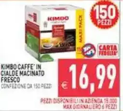 Pim Supermercati Kimbo Caffè in cialde macinato fresco offerta