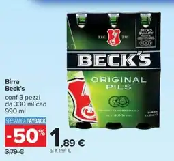 Carrefour Iper Birra Beck's offerta