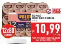 Pim Supermercati Rio mare tonno all'olio di oliva offerta