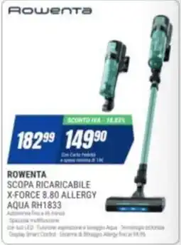 Leonardelli Rowenta scopa ricaricabile x-force 8.80 allergy aqua rh1833 offerta