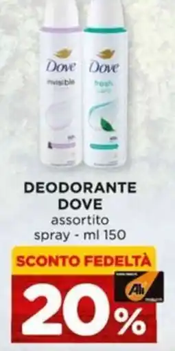 Alì Supermercati Deodorante Dove assortito offerta