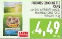 Pim Supermercati Friskies crocchette cane junior / nutrisoft manzo / mini menu cane pollo offerta