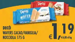 Deco Iperstore Decò Wafers Cacao/Vaniglia/Nocciola offerta
