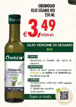 Deco Superstore Crudolio olio vergine di sesamo bio offerta