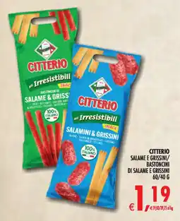 Deco Iperstore Citterio Salame e Grissini/Bastoncini di Salame e Grissini offerta