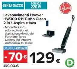 Carrefour Iper Lavapavimenti Hoover HW300 011 Turbo Clean offerta