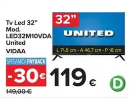 Carrefour Iper Tv Led 32" United offerta