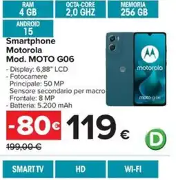 Carrefour Iper Smartphone Motorola Mod. MOTO G06 offerta