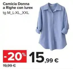 Carrefour Iper Camicia Donna a Righe con lurex offerta