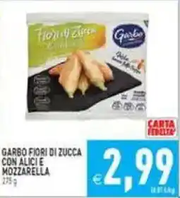 Pim Supermercati Garbo fiori di zucca con alici e mozzarella offerta