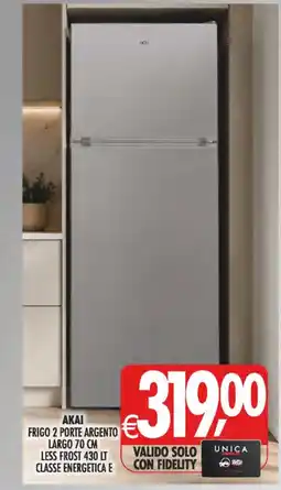Deco Superstore Akai frigo 2 porte argento offerta