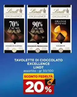 Alì Supermercati Tavolette di cioccolato Excellence Lindt offerta