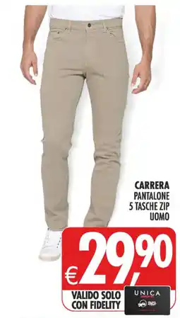 Deco Iperstore Carrera pantalone 5 tasche zip uomo offerta