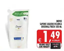 Deco Supermercati Dove sapone liquido ricarica original/fresh offerta