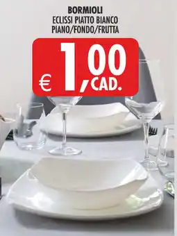 Deco Supermercati Bormioli eclissi piatto bianco piano/fondo/frutta offerta