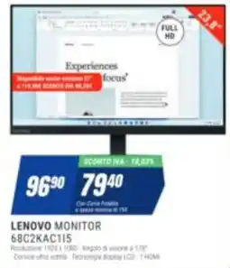 Leonardelli Lenovo monitor 68C2KAC115 offerta