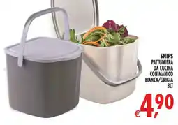 Deco Iperstore Snips pattumiera da cucina con manico bianca/grigia offerta