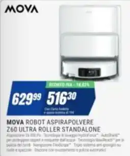 Leonardelli Mova robot aspirapolvere z60 ultra roller standalone offerta