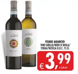 Deco Supermercati Feudo Arancio Vino Grillo/Nero d'Avola/Syrah/Inzolia D.O.C. offerta