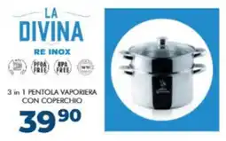 Elettrosintesi La Divina re inox 3 in 1 pentola vaporiera con coperchio offerta