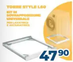Elettrosintesi Torre Style L60 kit di sovrapposizione universale per lavatrice e asciugatrice offerta