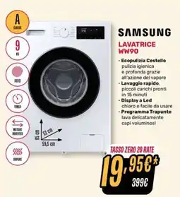 Fiducia & Convenienza Samsung lavatrice WW90 offerta