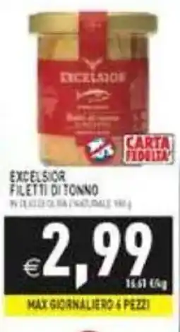 Pim Supermercati Excelsior filetti di tonno offerta
